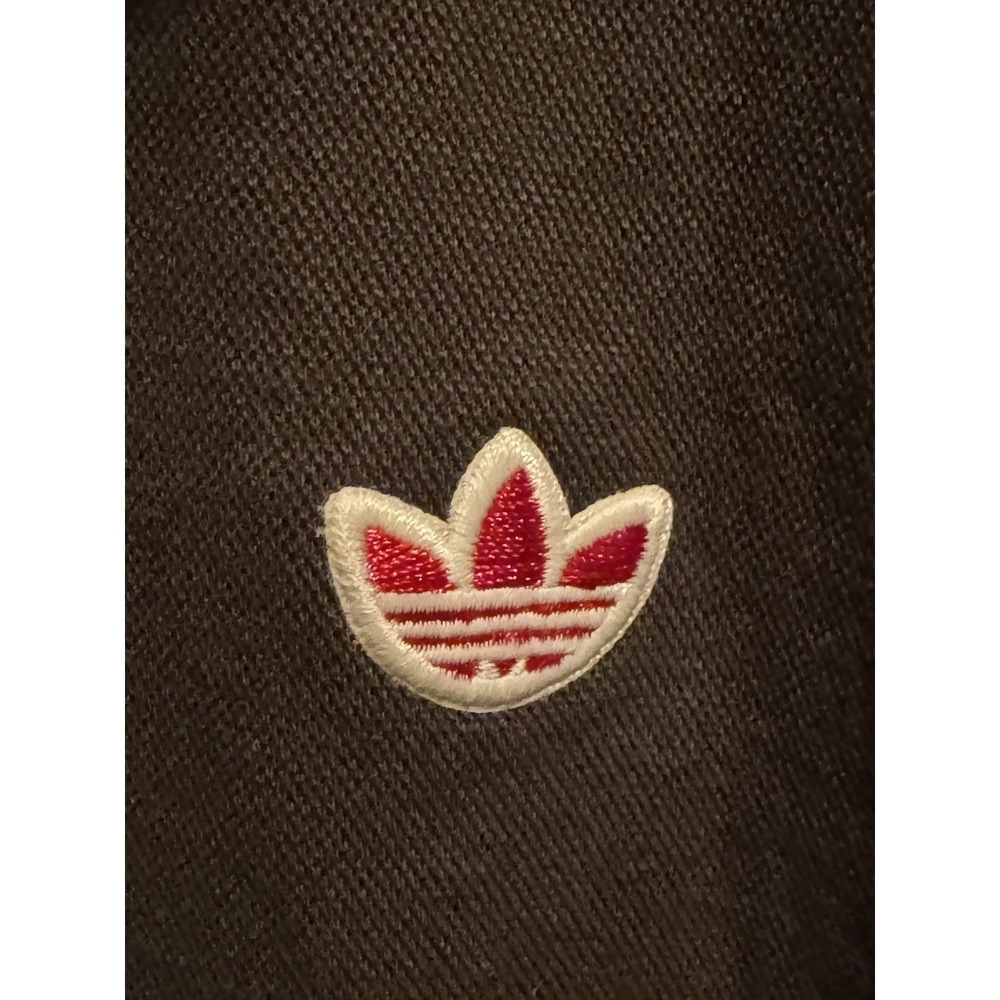 ADIDAS Originals TWISTKNIT Golf Polo Shirt Mens L Dark Brown Trefoil JW3963 EUC - Picture 2 of 7